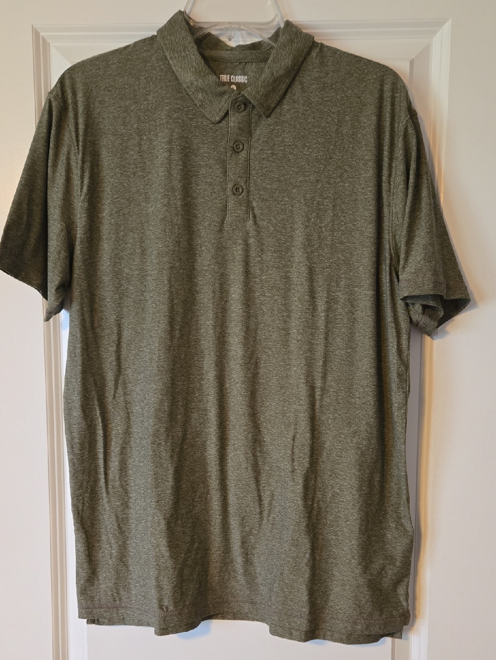 True Classic Men's Heather Olive Polo Shirt